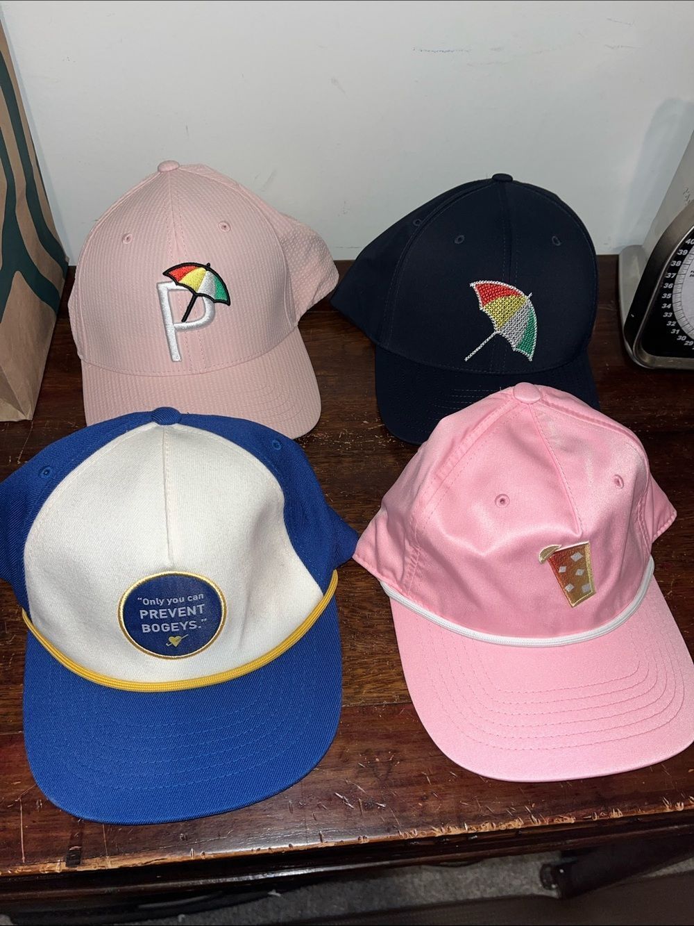 New $180 lot of 4 Puma “P” Arnold Palmer Rickie Fowler Snapback golf cap hat